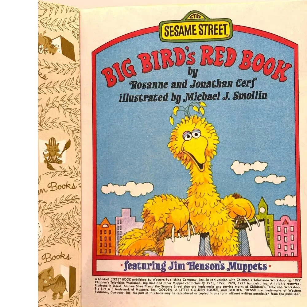 2 Vintage Editions Big Bird's Red Book, Jim Henson's Muppets, Sesame Street, LGB